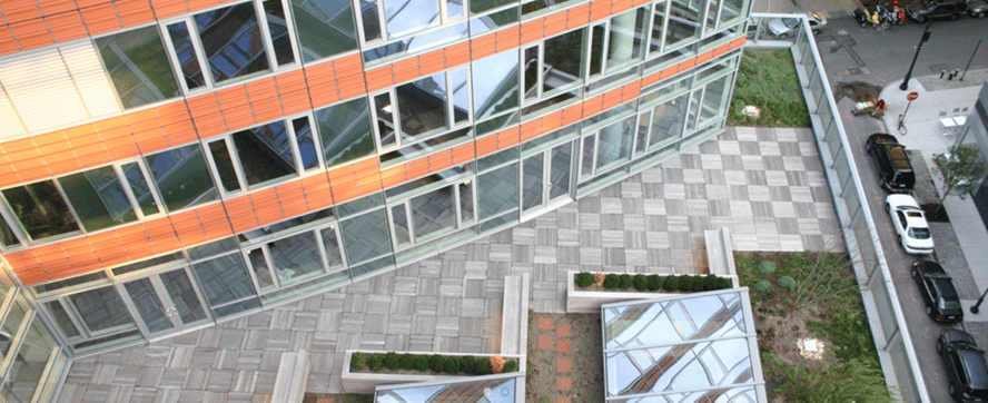 Deck on a multi-family residential rooftop