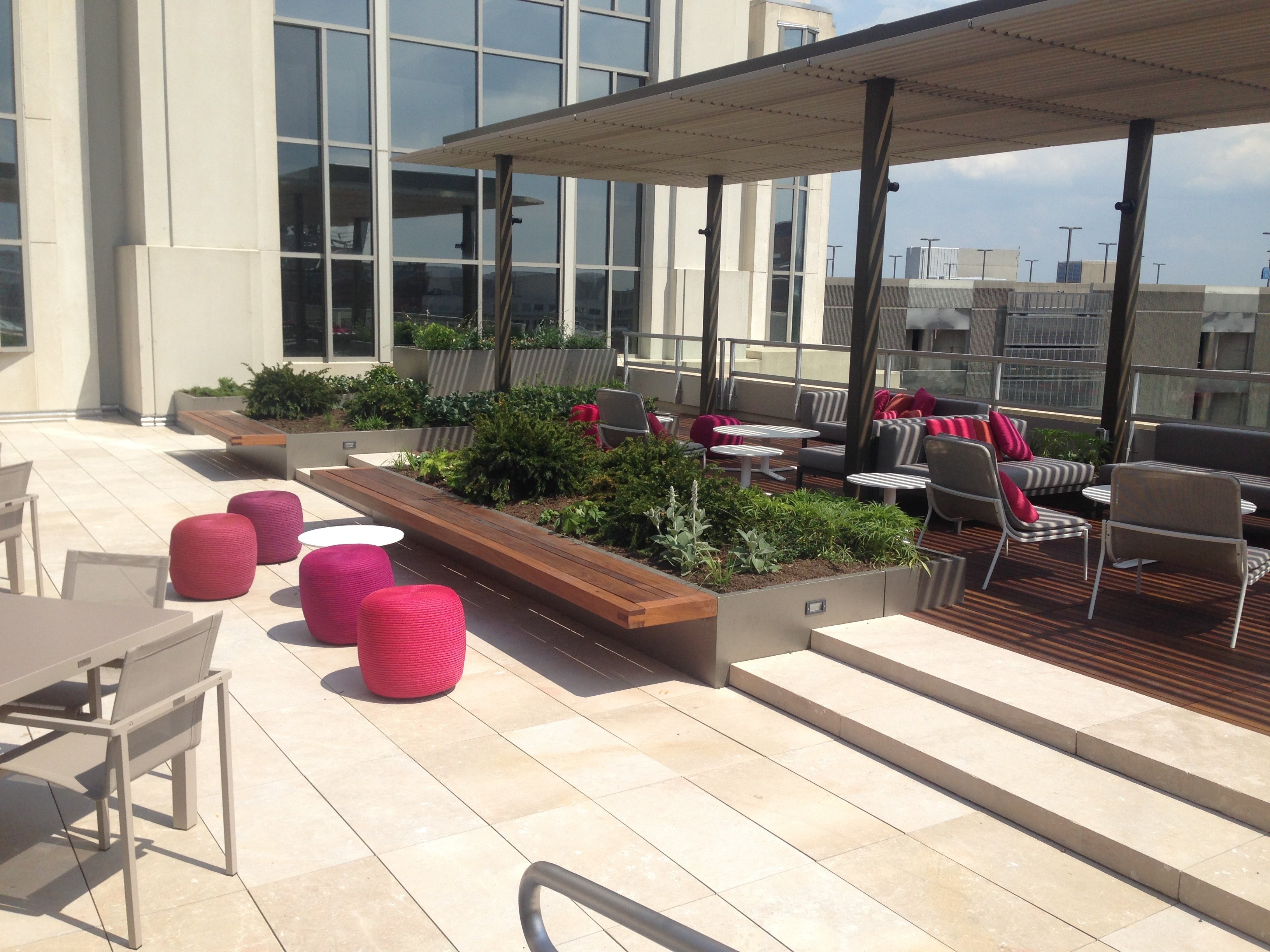 Planters for the rooftop deck in a Healthcare facility