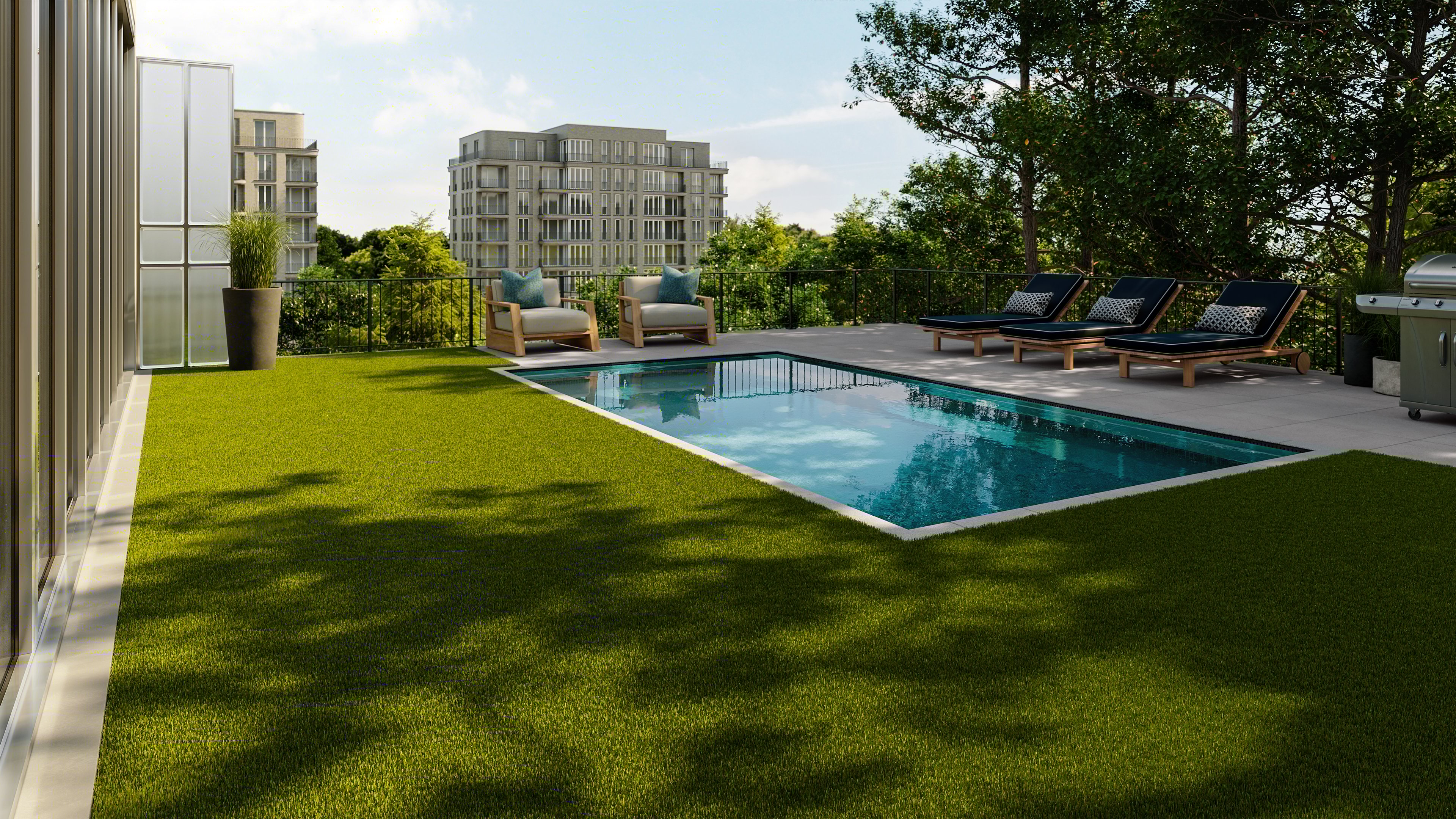 PEDESTAL-TURF-HIGH-END-PENTHOUSE-RESIDENTIAL POOL-TURF