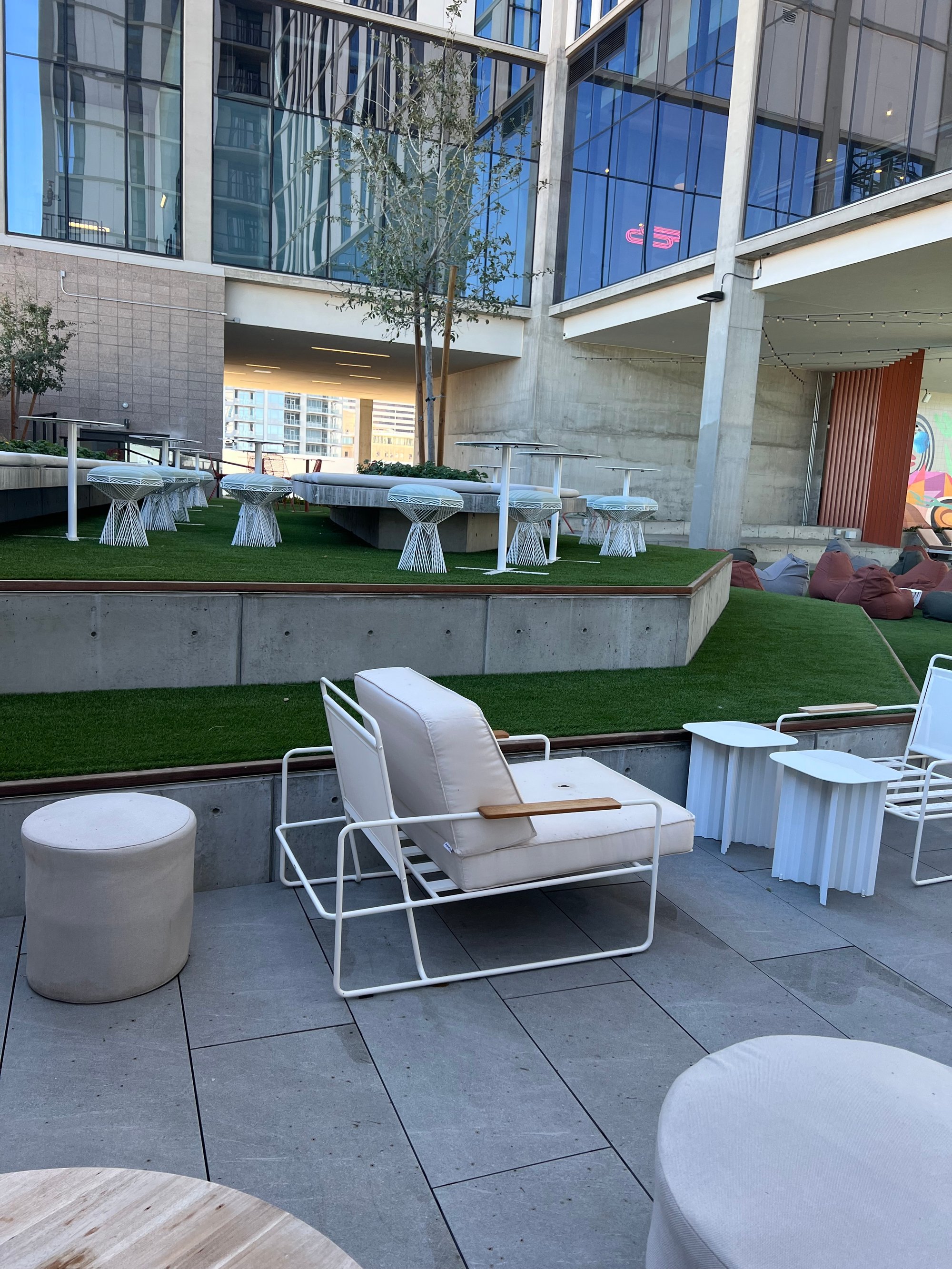 Modular deck system on a multi-family housing building