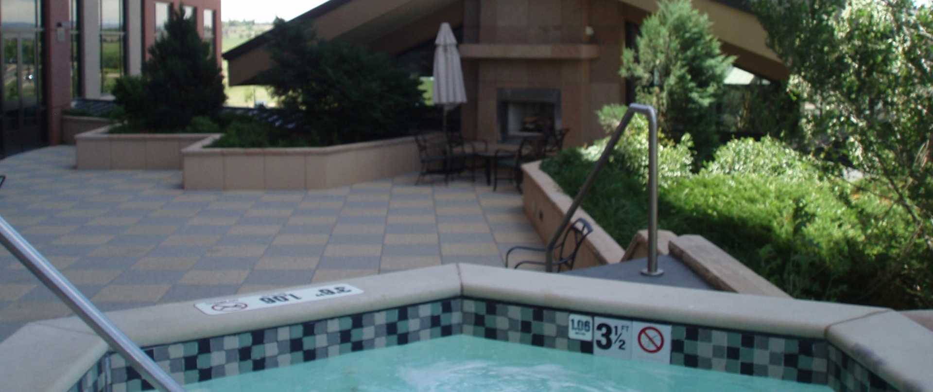 hot tub on a rooftop deck